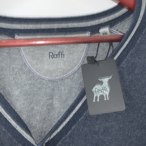 NWT Raffi 100% Cotton Long Sleeve Cardigan. Size XXL in charcoal and grey. - Picture 5 of 10